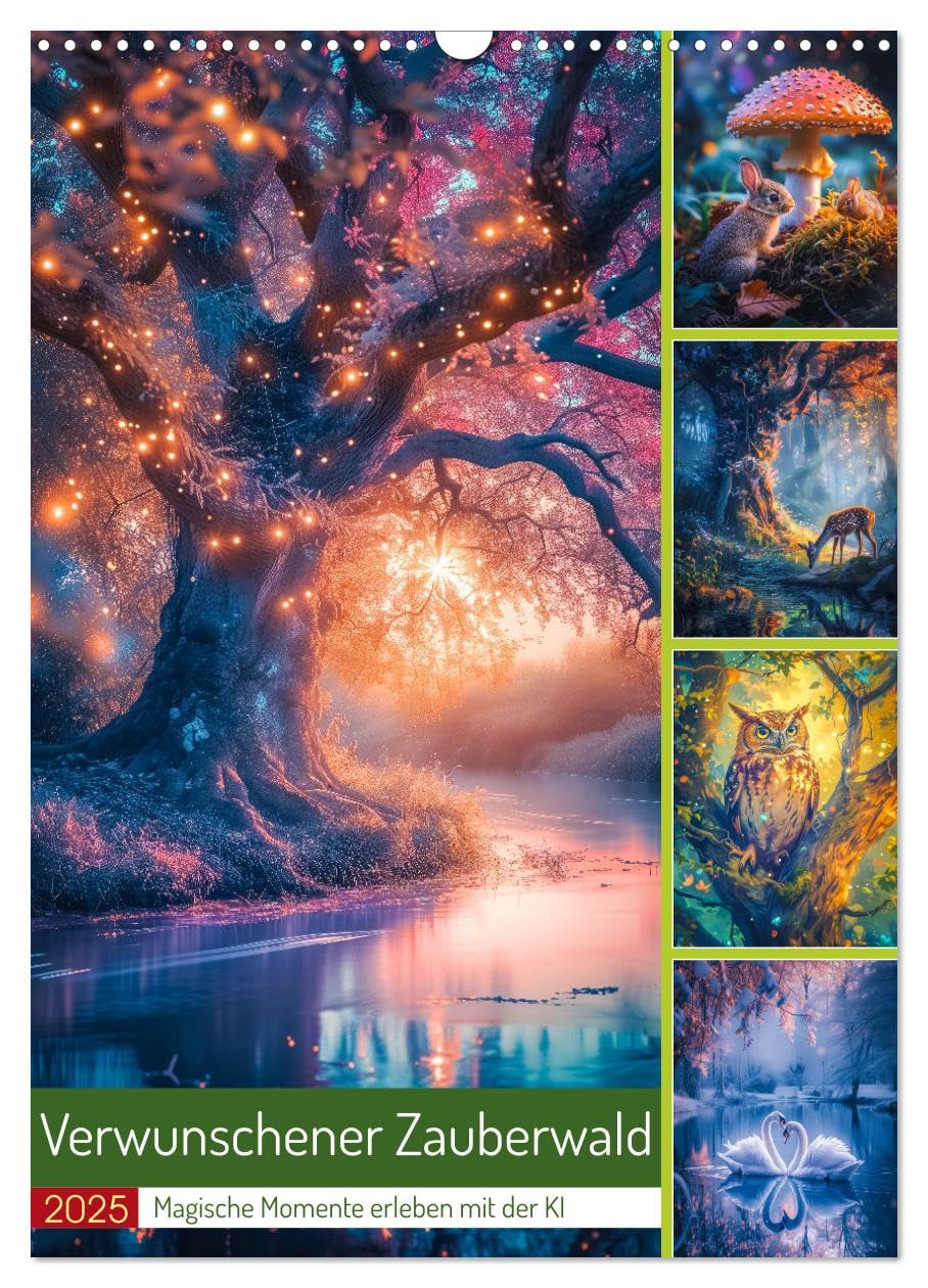 Verwunschener Zauberwald (Wandkalender 2025 DIN A3 hoch), CALVENDO Monatskalender: Dieser Kalender entführt Sie Monat für Monat in eine magische ... Waldbewohner auf Sie warten. (CALVENDO Natur) Film, Art & Culture