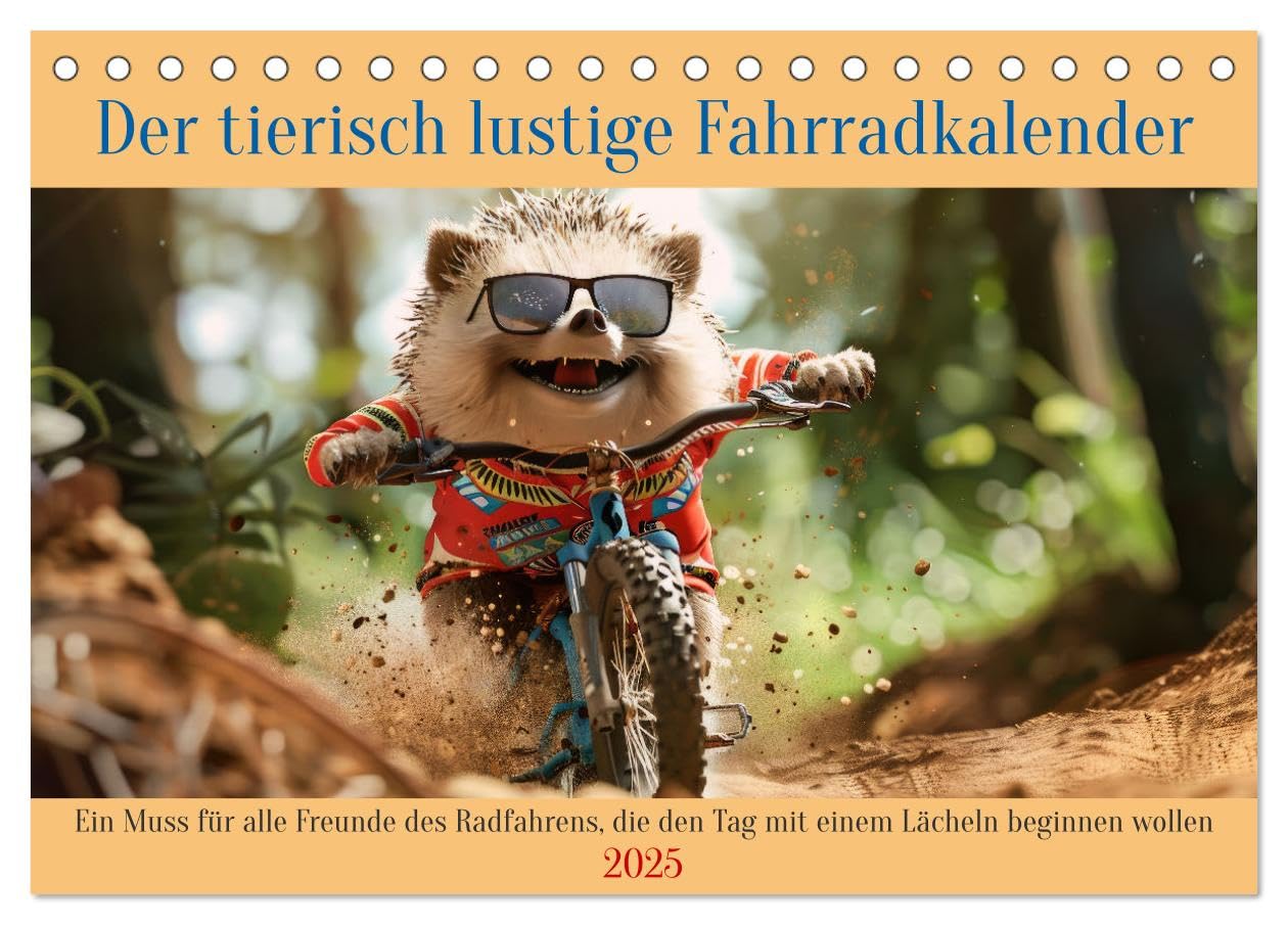 Der tierisch lustige Fahrradkalender (Tischkalender 2025 DIN A5 quer), CALVENDO Monatskalender Health, Nutrition & Fitness