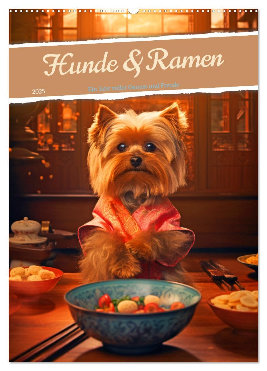 Hunde & Ramen - Ein Jahr voller Genuss und Freude (Wandkalender 2025 DIN A2 hoch), CALVENDO Monatskalender: Erlebe ein Jahr voller herzerwärmender ... in deinen Alltag bringen. (CALVENDO Tiere) Social Sciences