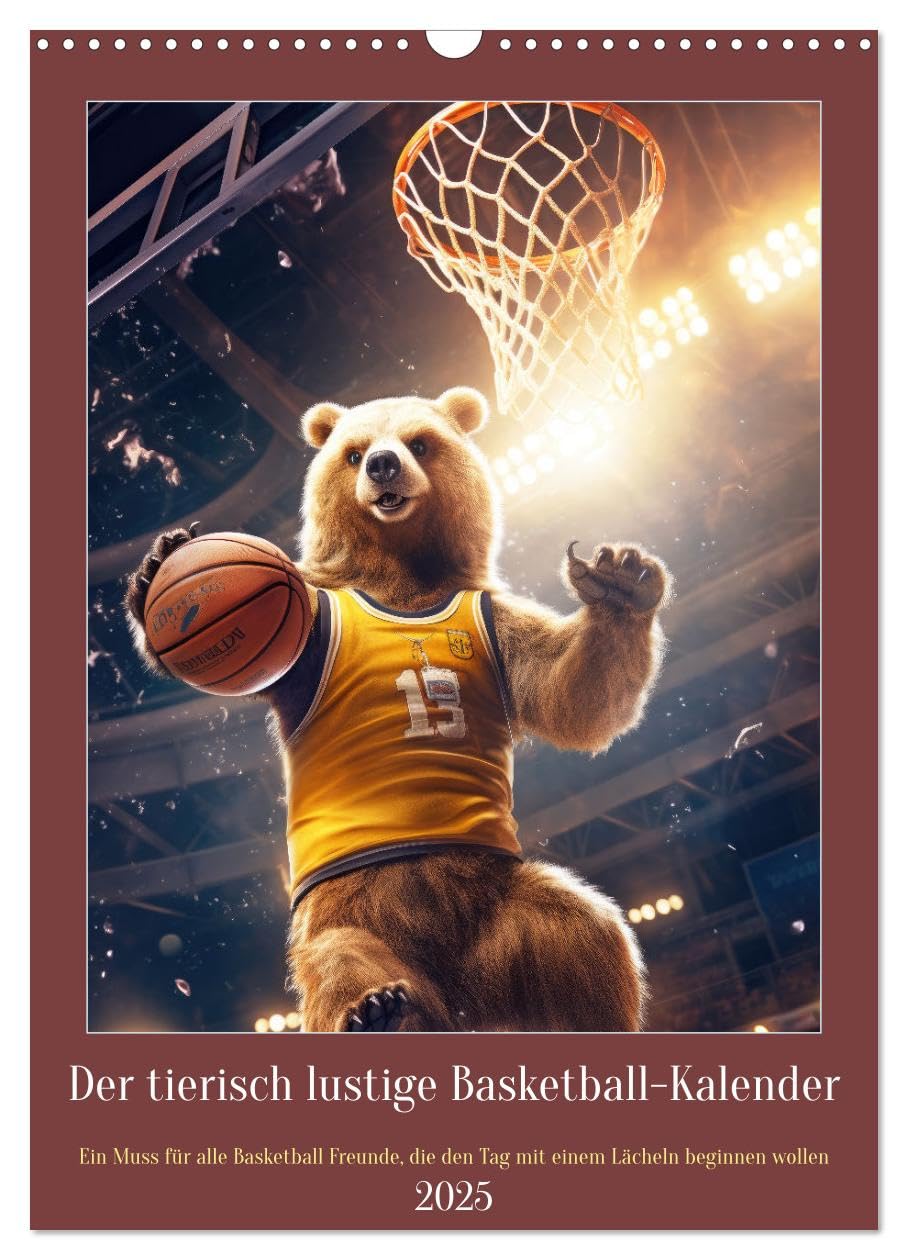 Der tierisch lustige Basketball-Kalender (Wandkalender 2025 DIN A3 hoch), CALVENDO Monatskalender: Ein Muss für alle Basketball Freunde, die den Tag mit einem Lächeln beginnen wollen (CALVENDO Sport) Health, Nutrition & Fitness