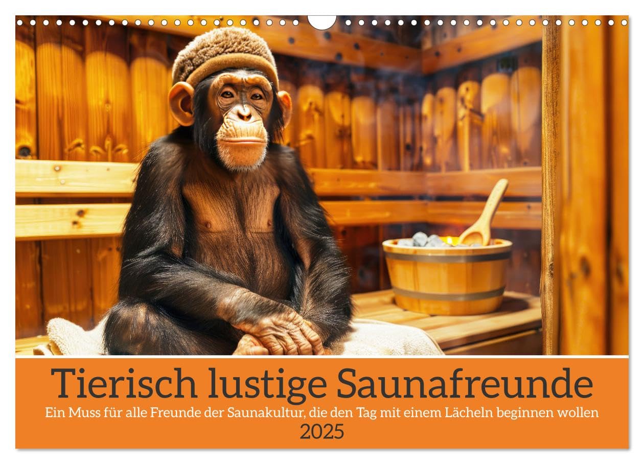 Tierisch lustige Saunafreunde (Wandkalender 2025 DIN A3 quer), CALVENDO Monatskalender: Ein Muss für alle Freunde der Saunakultur, die den Tag mit einem Lächeln beginnen wollen (CALVENDO Hobbys) Health, Nutrition & Fitness