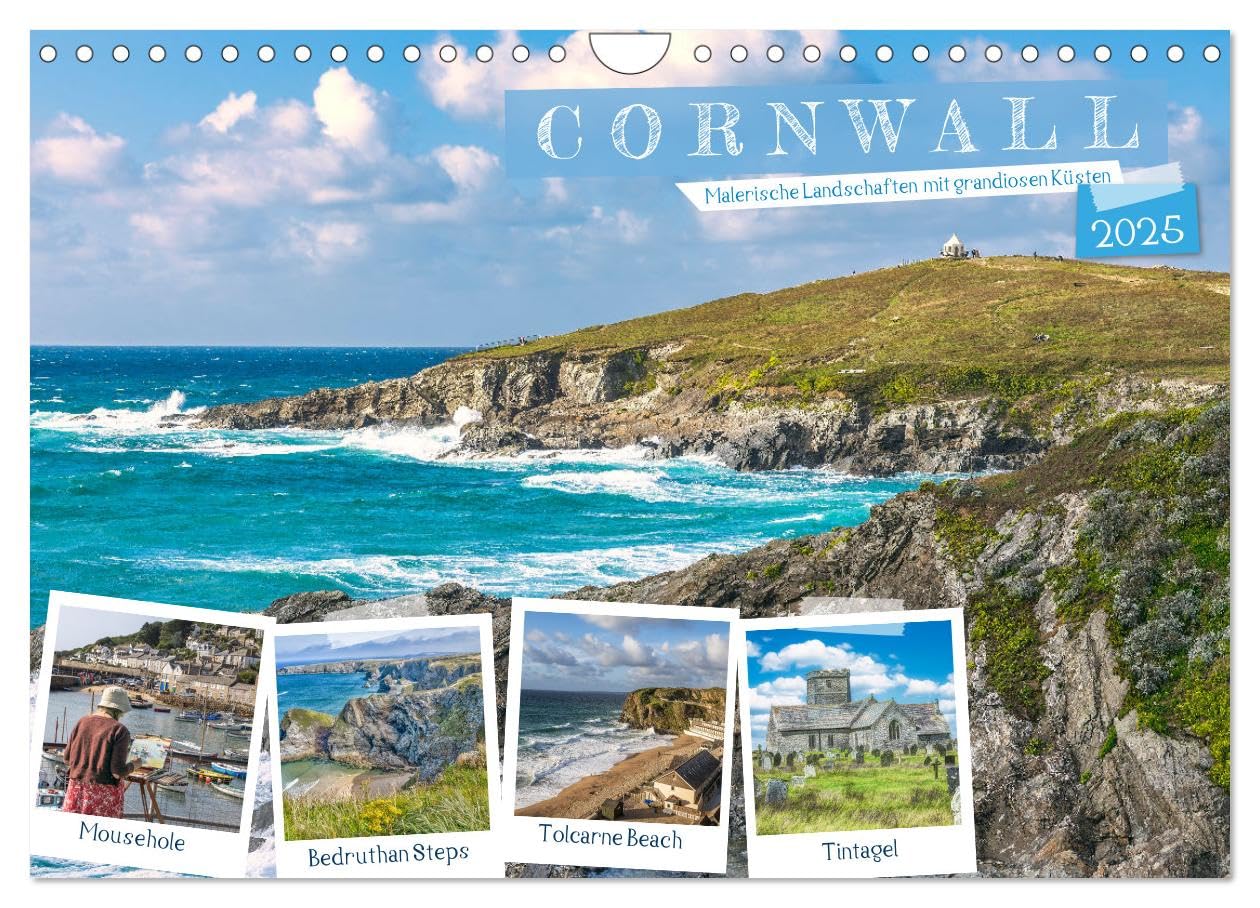 Cornwall - Malerische Landschaften mit grandiosen Küsten (Wandkalender 2025 DIN A4 quer), CALVENDO Monatskalender: Zwischen rauer Küste und keltischer ... im Südwesten Englands (CALVENDO Orte) Leisure, Home & Garden
