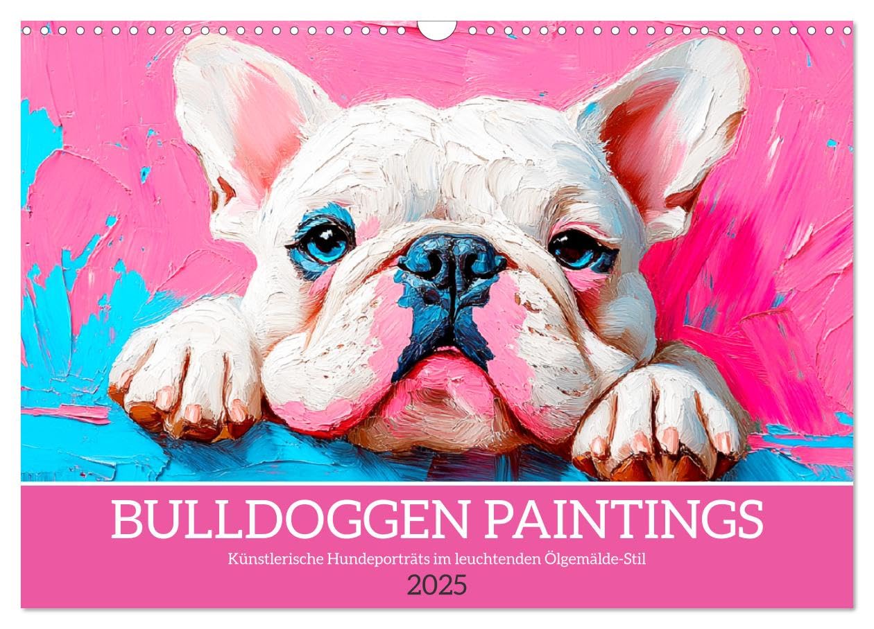 Bulldoggen Paintings. Künstlerische Hundeporträts im leuchtenden Ölgemälde-Stil (Wandkalender 2025 DIN A3 quer), CALVENDO Monatskalender: Farbenfroher ... Ölgemälden erstrahlen (CALVENDO Tiere) Film, Art & Culture