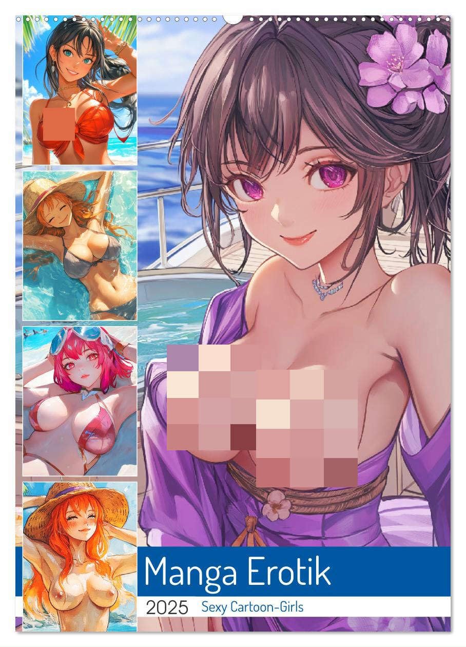 Manga Erotik. Sexy Cartoon-Girls (Wandkalender 2025 DIN A2 hoch), CALVENDO Monatskalender: Mädchen in sinnlicher Manga-Ästhetik (CALVENDO Erotik) Manga