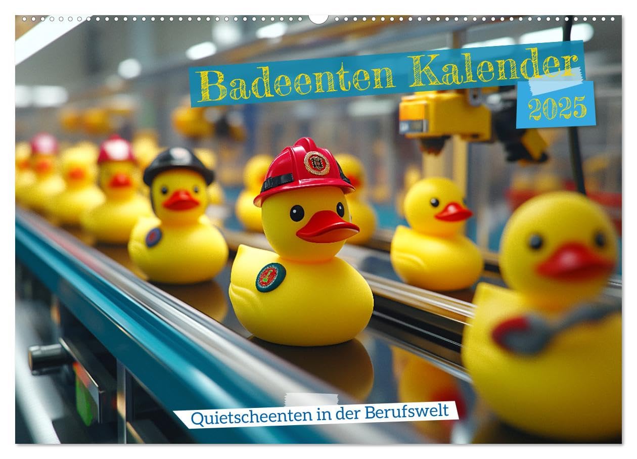 Badeenten Kalender - Quietscheenten in der Berufswelt (Wandkalender 2025 DIN A2 quer), CALVENDO Monatskalender: Entdecke Badeenten bei der Arbeit in ... Fans von Enten und Handwer (CALVENDO Spass) Leisure, Home & Garden