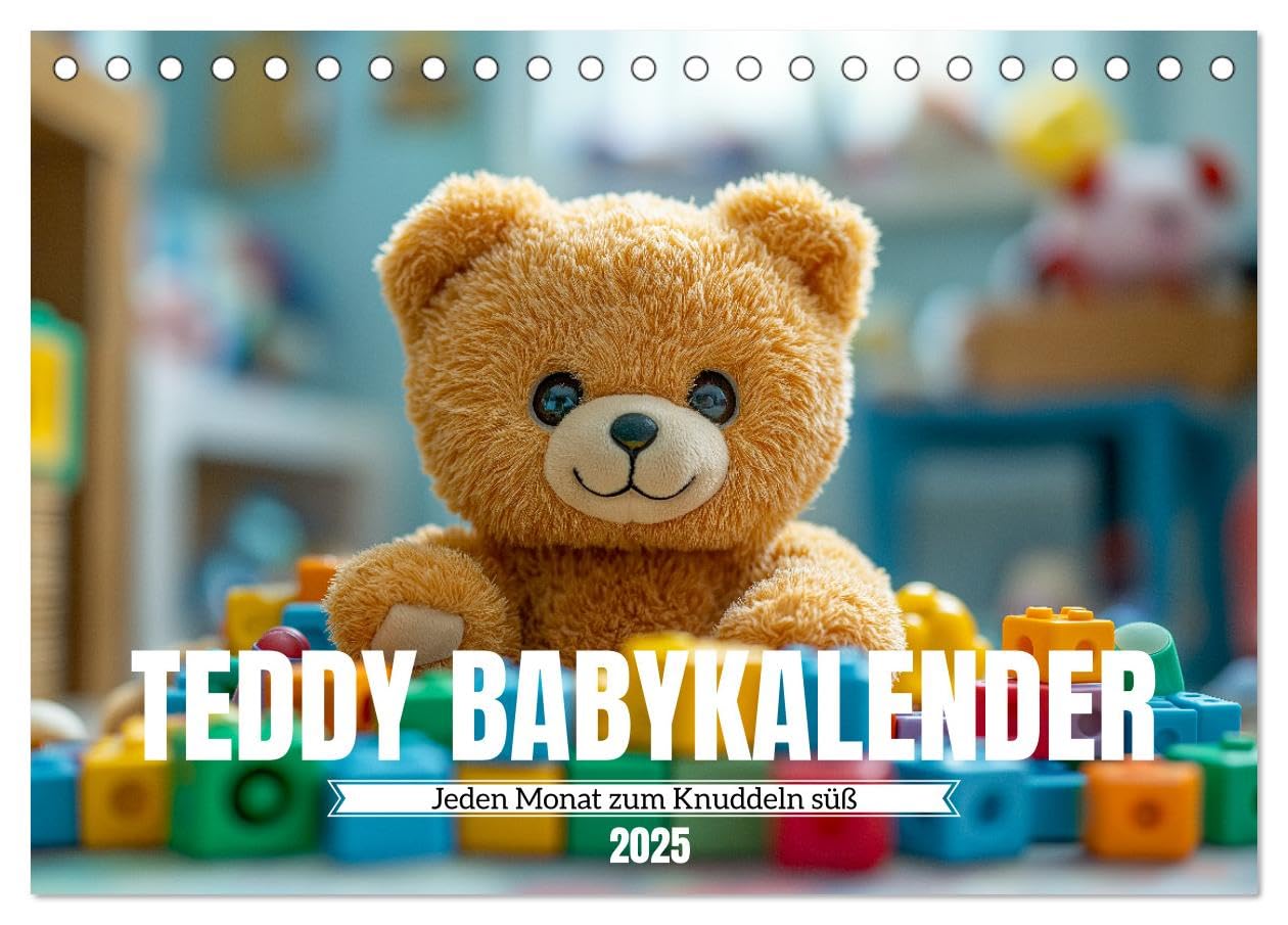 Teddy Babykalender - Jeden Monat zum Knuddeln süß (Tischkalender 2025 DIN A5 quer), CALVENDO Monatskalender: Süße Baby-Teddys in flauschigen Szenen. ... für jedes Kinderzimmer. (CALVENDO Hobbys) Leisure, Home & Garden