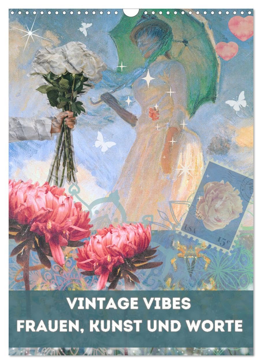 Vintage Vibes – Frauen, Kunst und Worte (Wandkalender 2025 DIN A3 hoch), CALVENDO Monatskalender: Erlebe ein Jahr lang die Schönheit kunstvoller ... Worte kombinieren. (CALVENDO Kunst) Social Sciences