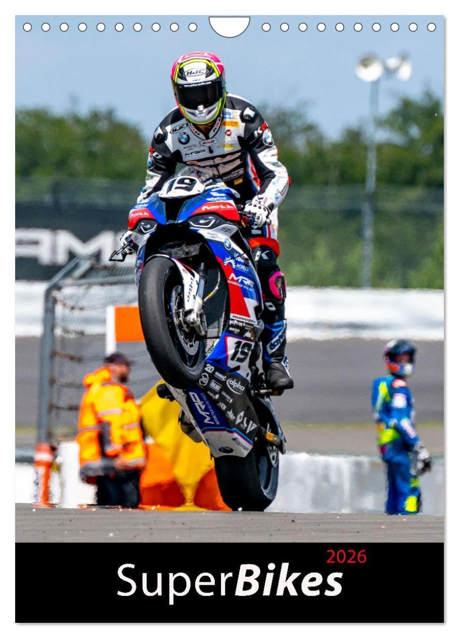 SuperBikes (Wandkalender 2026 DIN A4 hoch), CALVENDO Monatskalender: Spektakuläre Rennszenen in der Königsklasse der seriennahen Sportmotorräder (CALVENDO Sport) Leisure, Home & Garden