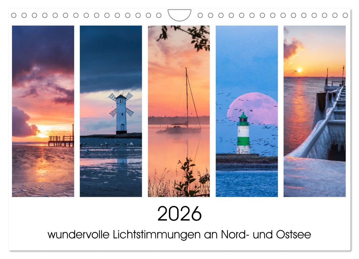 2026 - wundervolle Lichtstimmungen an Nord- und Ostsee (Wandkalender 2026 DIN A4 quer), CALVENDO Monatskalender Film, Art & Culture
