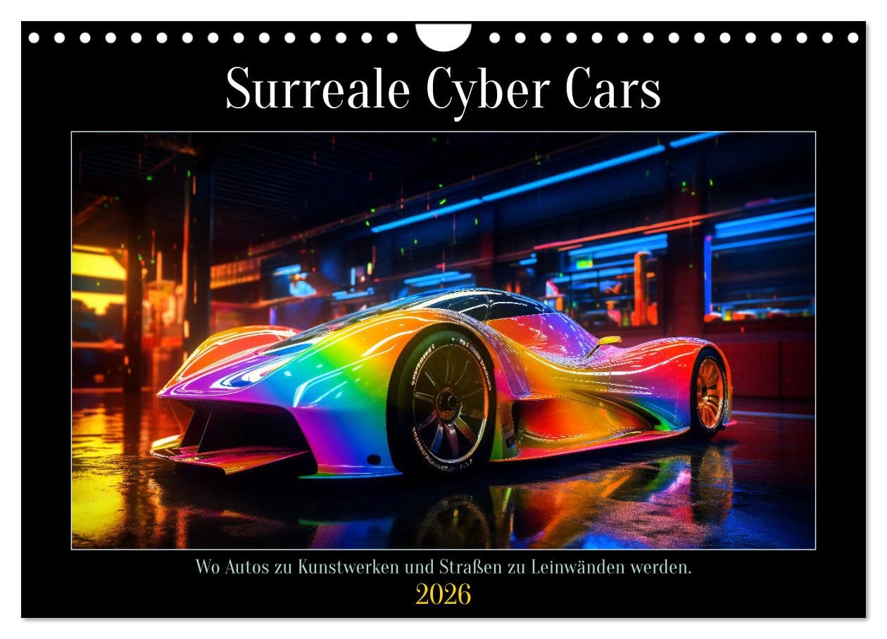 Surreale Cyber Cars (Wandkalender 2026 DIN A4 quer), CALVENDO Monatskalender Business & Technology