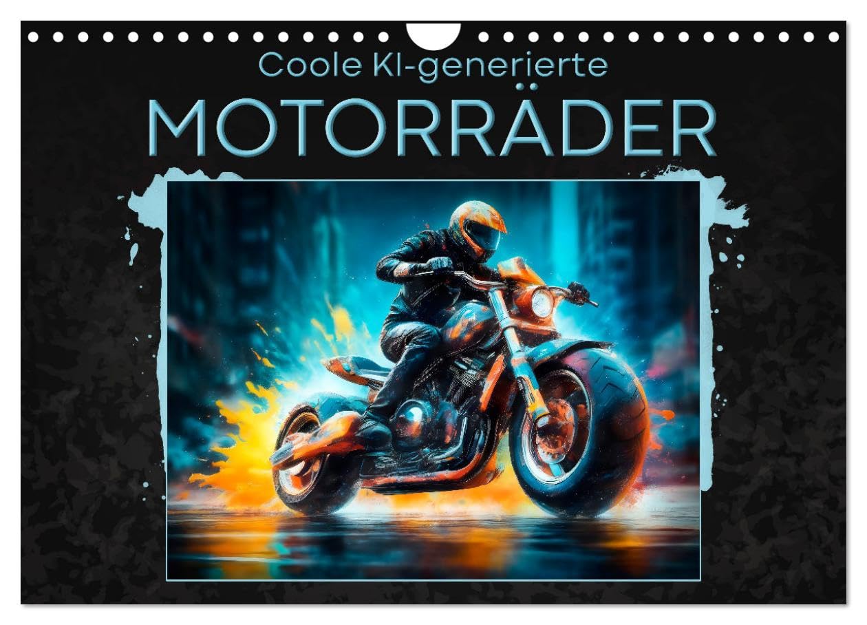 Coole KI-generierte MOTORRÄDER (Wandkalender 2026 DIN A4 quer), CALVENDO Monatskalender Leisure, Home & Garden