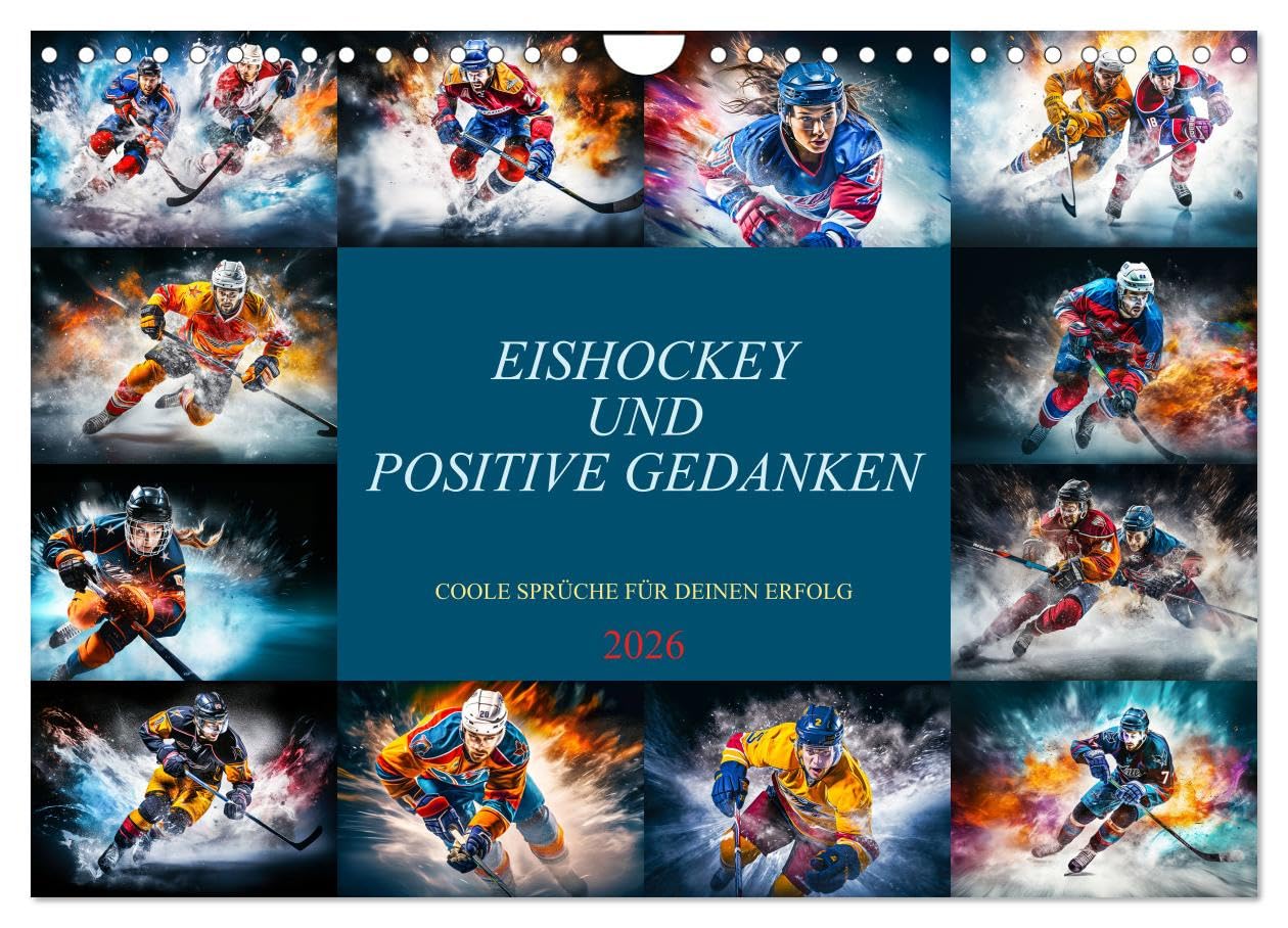 Eishockey und positive Gedanken (Wandkalender 2026 DIN A4 quer), CALVENDO Monatskalender Lifestyle
