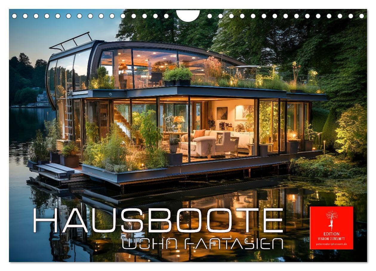 Hausboote Wohn Fantasien (Wandkalender 2026 DIN A4 quer), CALVENDO Monatskalender Contemporary literature