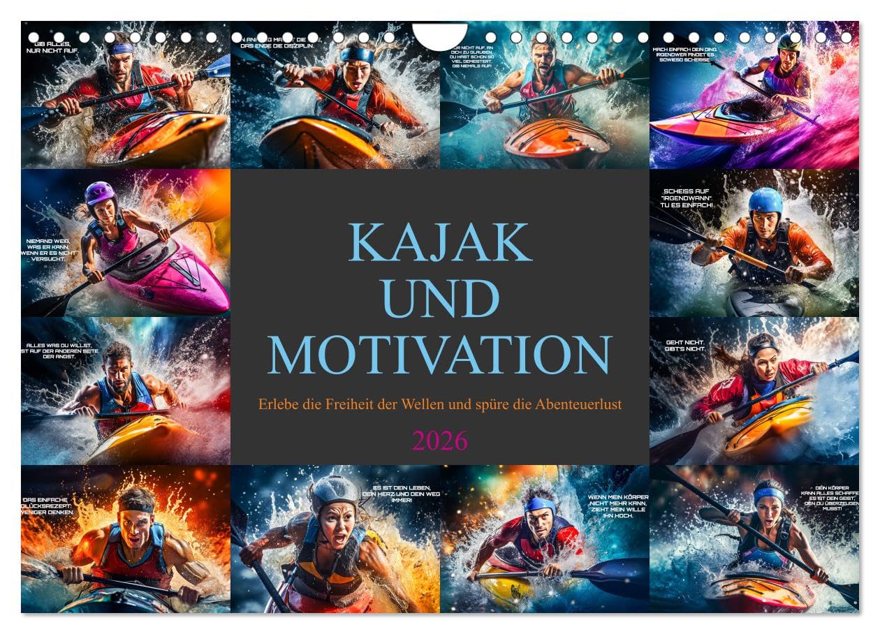 Kajak und Motivation (Wandkalender 2026 DIN A4 quer), CALVENDO Monatskalender Lifestyle