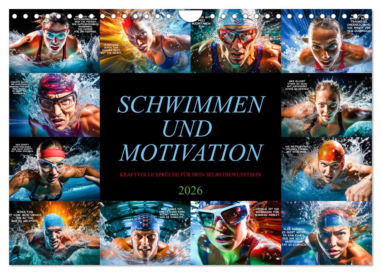 Schwimmen und Motivation (Wandkalender 2026 DIN A4 quer), CALVENDO Monatskalender Lifestyle