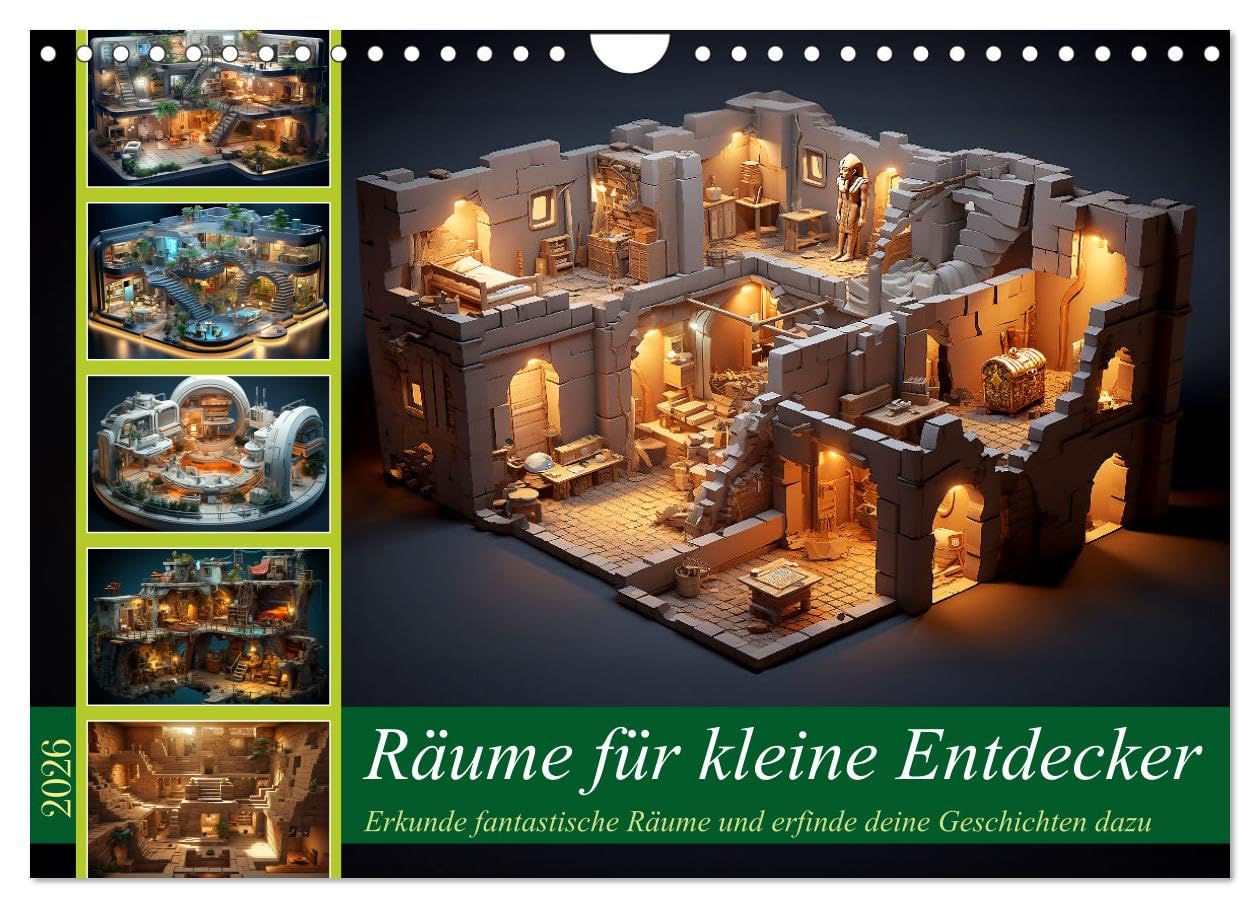 Räume für kleine Entdecker (Wandkalender 2026 DIN A4 quer), CALVENDO Monatskalender Film, Art & Culture
