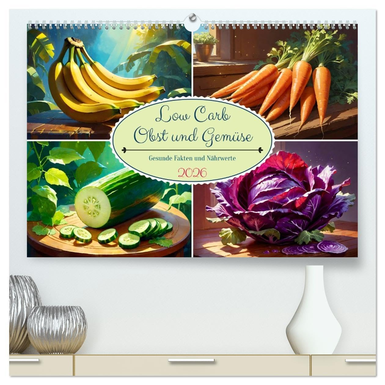 Low Carb Obst und Gemüse (hochwertiger Premium Wandkalender 2026 DIN A2 quer), Kunstdruck in Hochglanz: Dieser Kalender macht Appetit auf gesundes Essen! (CALVENDO Gesundheit) Calendars