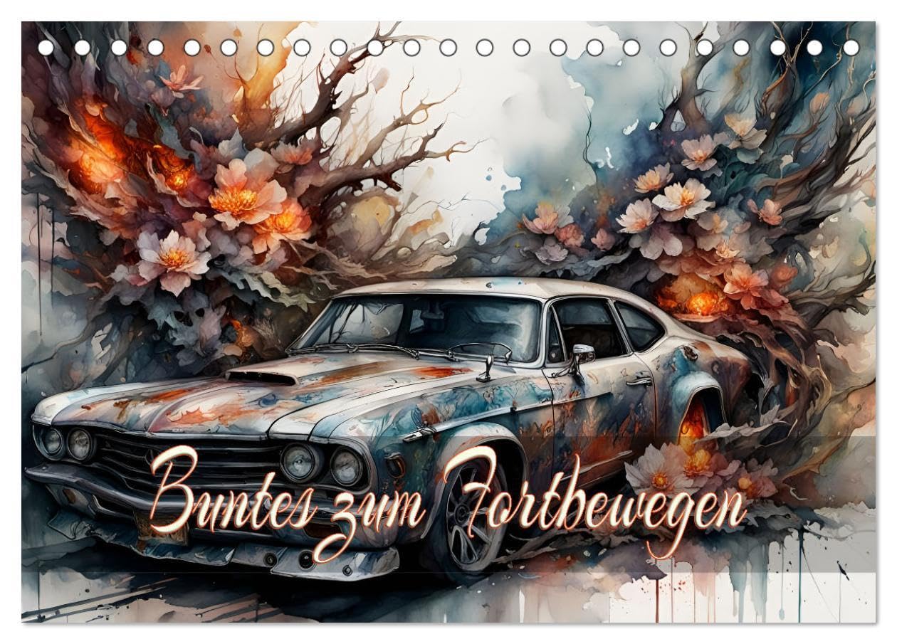 Buntes zum Fortbewegen (Tischkalender 2026 DIN A5 quer), CALVENDO Monatskalender: Vereinigung von Technik und Natur mit KI erstellt. (CALVENDO Mobilitaet) Film, Art & Culture