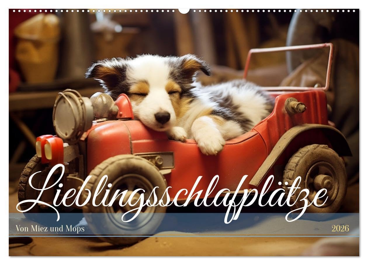 Lieblingsschlafplätze (Wandkalender 2026 DIN A2 quer), CALVENDO Monatskalender: Schlaf Kindchen, schlaf! (CALVENDO Tiere) Calendars