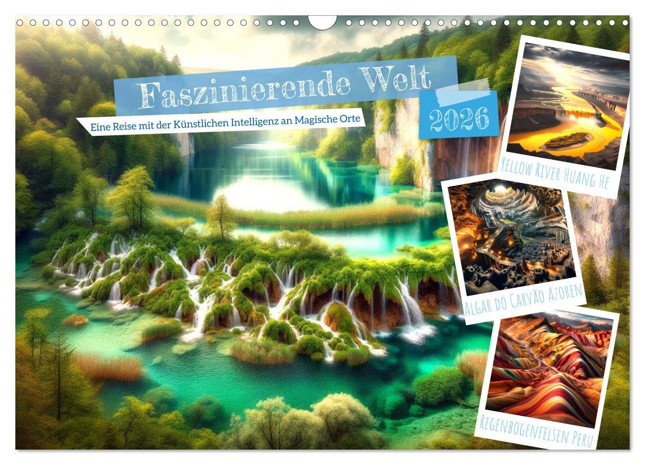 Faszinierende Welt: Eine Reise mit der Künstlichen Intelligenz an Magische Orte (Wandkalender 2026 DIN A3 quer), CALVENDO Monatskalender: Entdecken ... Schätze der Natur. (CALVENDO Orte) Photography