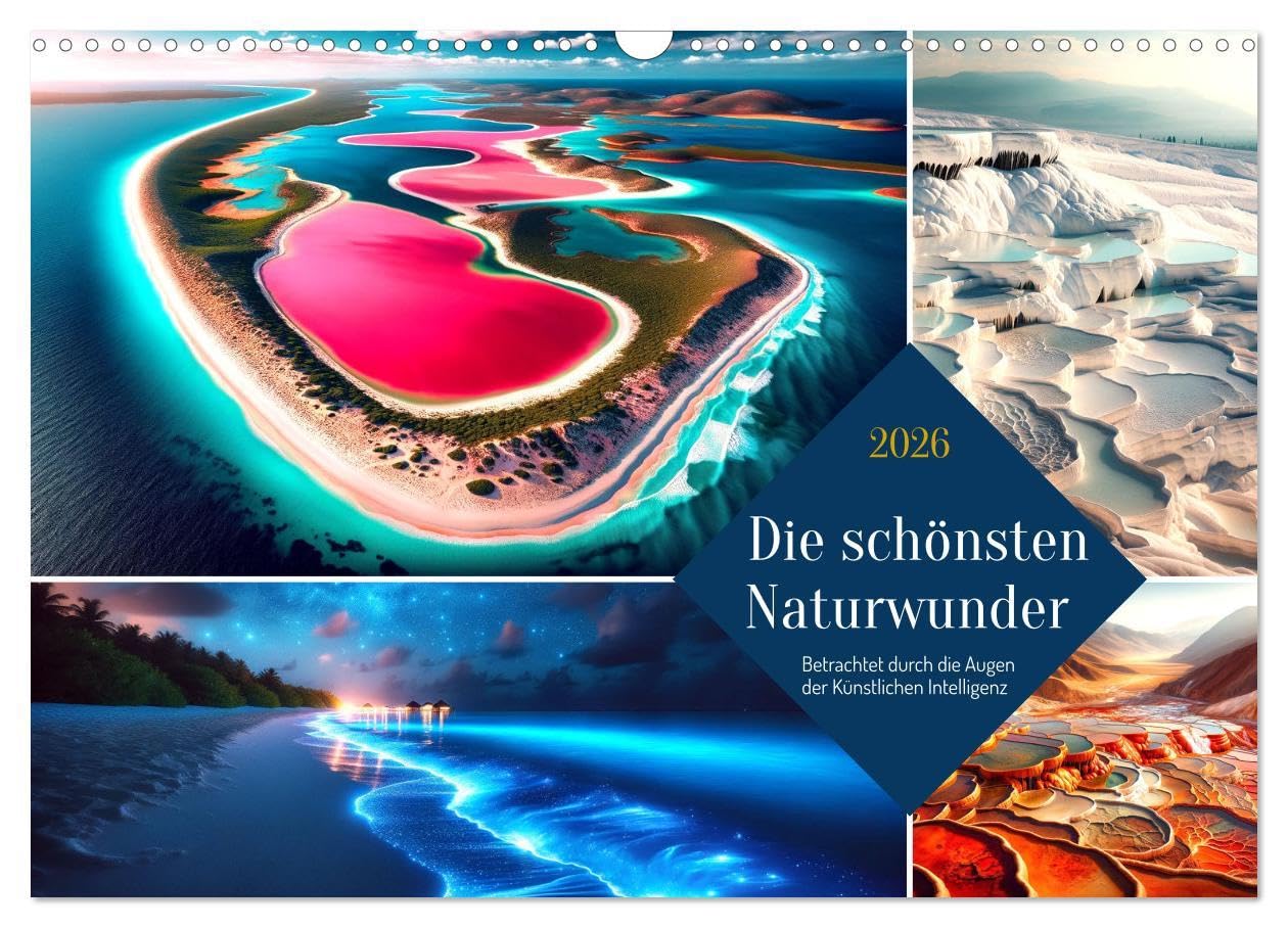 Die schönsten Naturwunder - Betrachtet durch die Augen der KI (Wandkalender 2026 DIN A3 quer), CALVENDO Monatskalender: Erleben Sie die Vielfalt der Natur in all ihrer Pracht. (CALVENDO Orte) Photography