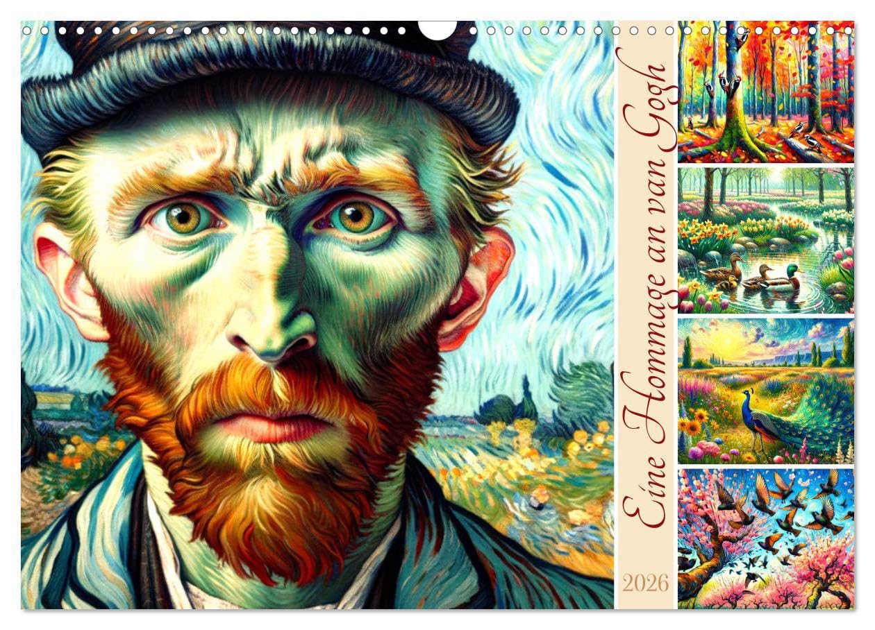 Eine Hommage an van Gogh (Wandkalender 2026 DIN A3 quer), CALVENDO Monatskalender: Kunstvolle Szenen der Natur im Licht van Goghs (CALVENDO Kunst) Calendars
