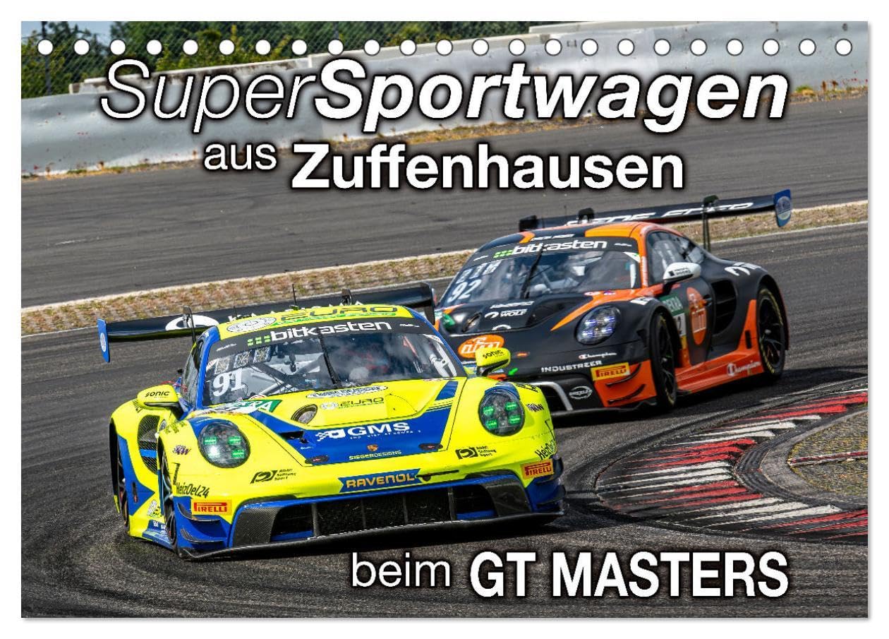 Super Sportwagen aus Zuffenhausen beim GT MASTERS (Tischkalender 2026 DIN A5 quer), CALVENDO Monatskalender: Spektakuläre Rennszenen der ... auf dem Nürburgring (CALVENDO Sport) Leisure & Fun
