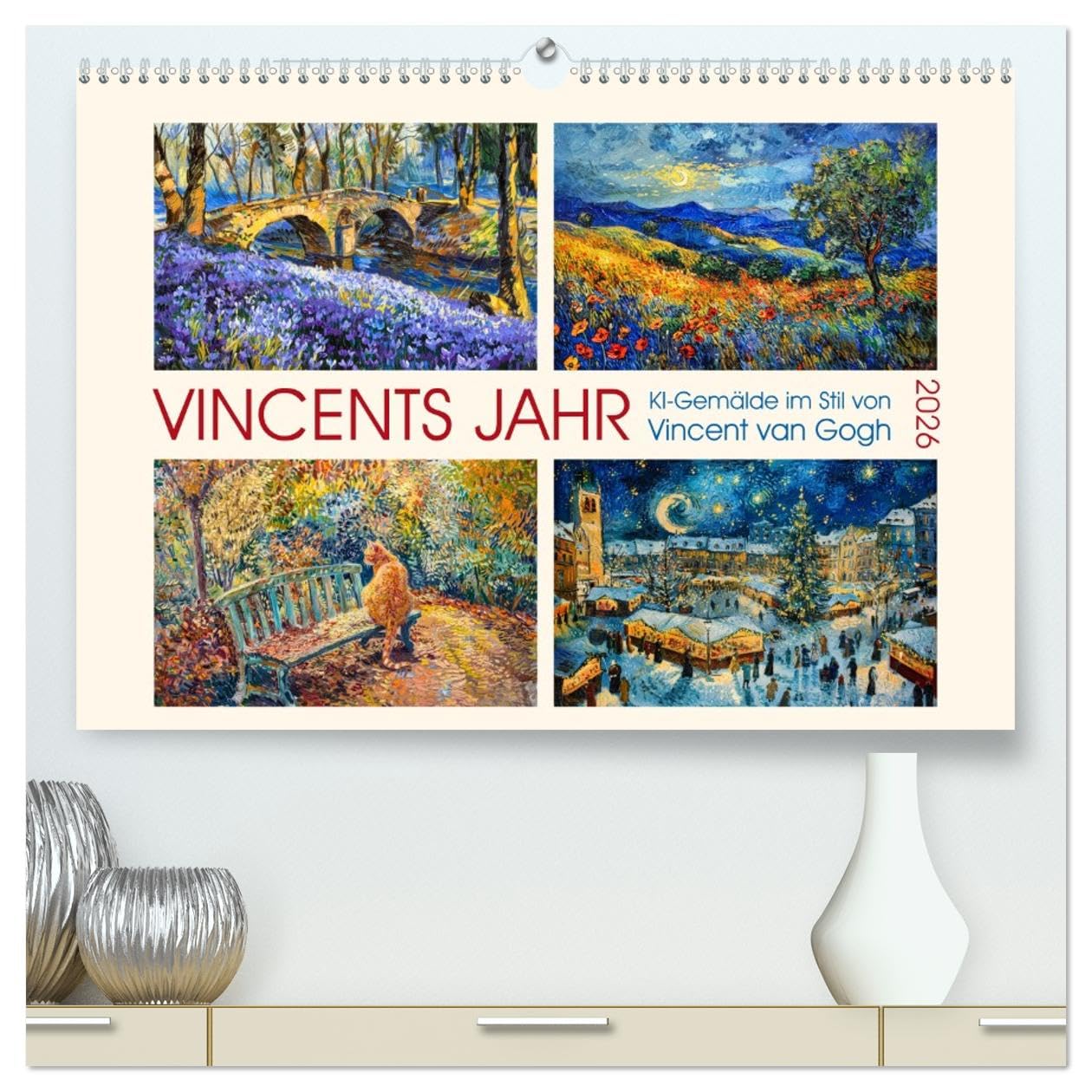 Vincents Jahr (hochwertiger Premium Wandkalender 2026 DIN A2 quer), Kunstdruck in Hochglanz Social Sciences