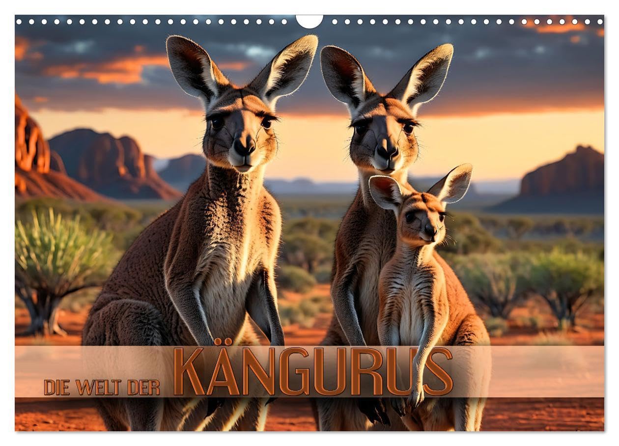 Die Welt der Kängurus (Wandkalender 2026 DIN A3 quer), CALVENDO Monatskalender: Herzerwärmenden Bilder niedlicher Beuteltiere im australischen Outback (CALVENDO Tiere) Film, Art & Culture