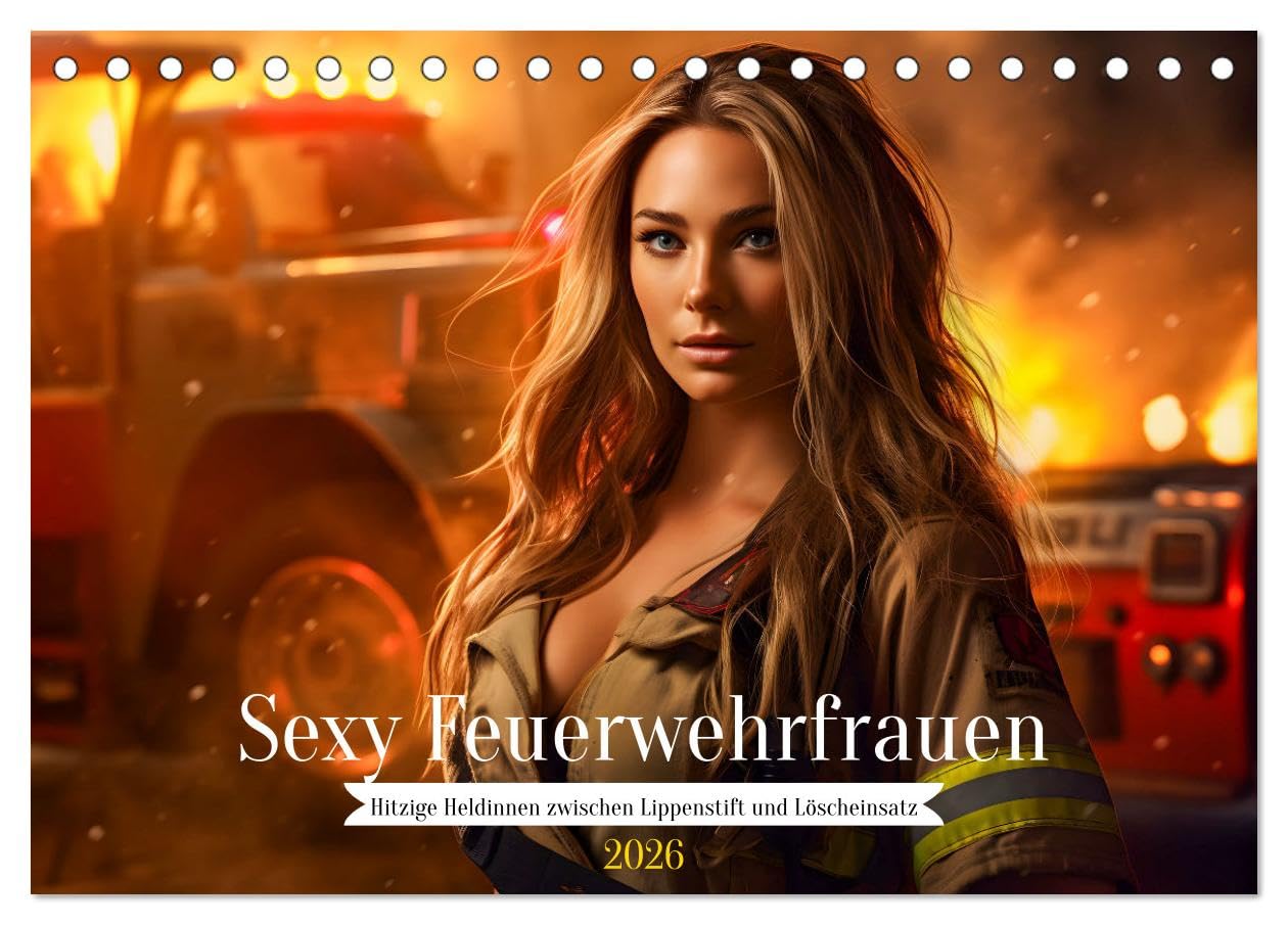 Sexy Feuerwehrfrauen: Hitzige Heldinnen zwischen Lippenstift und Löscheinsatz (Tischkalender 2026 DIN A5 quer), CALVENDO Monatskalender Social Sciences