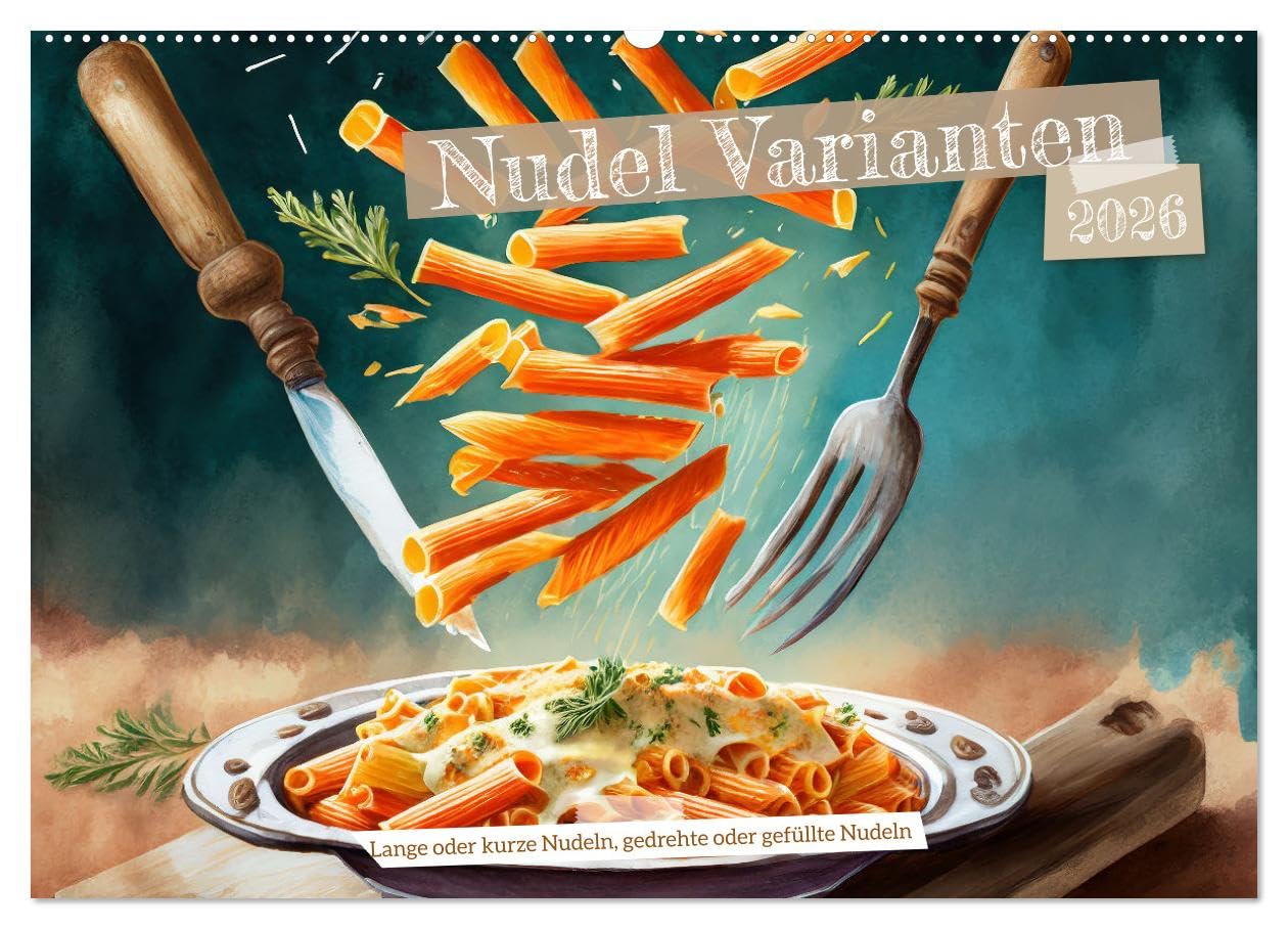 Nudel Varianten (Wandkalender 2026 DIN A2 quer), CALVENDO Monatskalender Photography