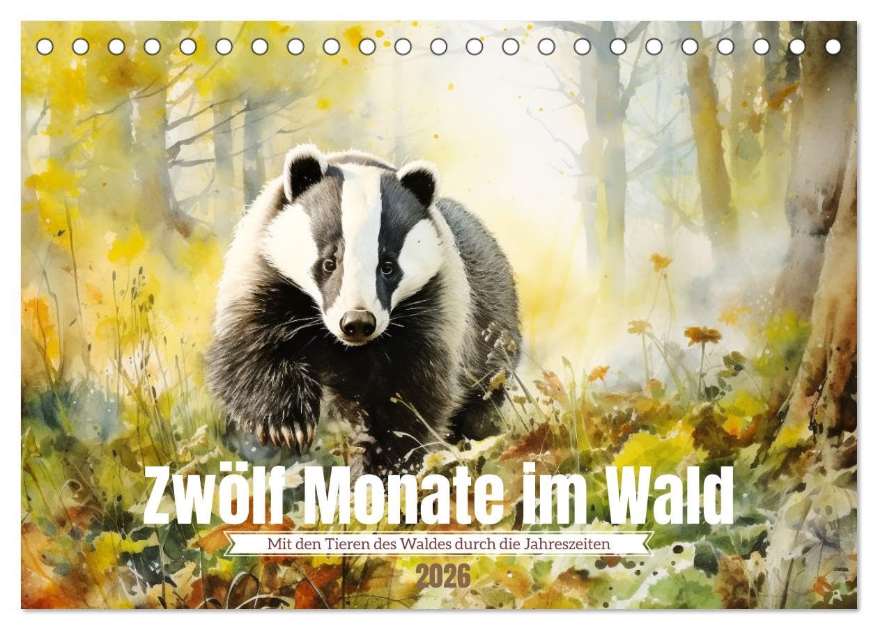 Zwölf Monate im Wald (Tischkalender 2026 DIN A5 quer), CALVENDO Monatskalender Film, Art & Culture