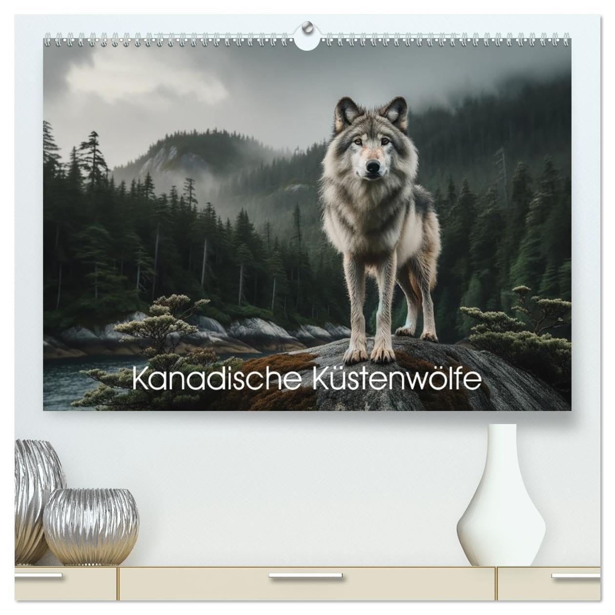Kanadische Küstenwölfe (hochwertiger Premium Wandkalender 2026 DIN A2 quer), Kunstdruck in Hochglanz Natural Sciences