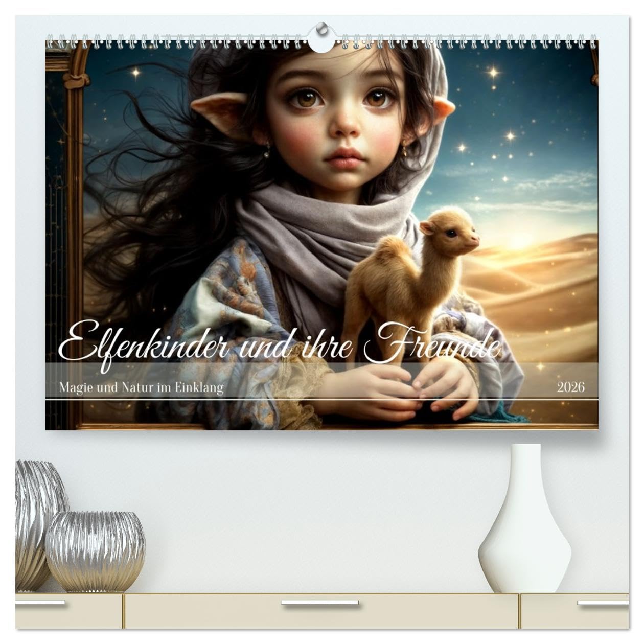 Elfenkinder und ihre Freunde - Magie und Natur im Einklang (hochwertiger Premium Wandkalender 2026 DIN A2 quer), Kunstdruck in Hochglanz Leisure, Home & Garden