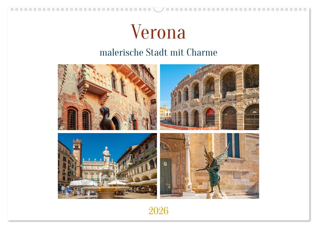 Verona - malerische Stadt mit Charme (Wandkalender 2026 DIN A2 quer), CALVENDO Monatskalender Social Sciences