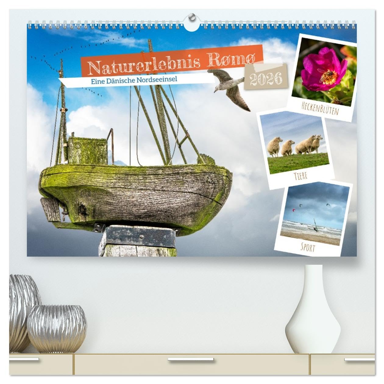 Naturerlebnis Rømø (hochwertiger Premium Wandkalender 2026 DIN A2 quer), Kunstdruck in Hochglanz Leisure, Home & Garden