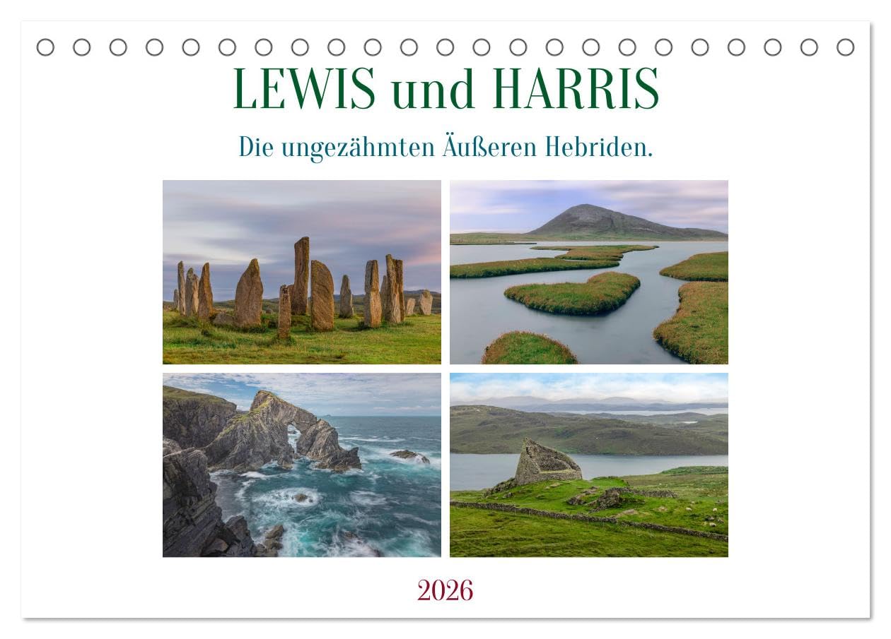 Lewis und Harris, die ungezähmten Äußeren Hebriden. (Tischkalender 2026 DIN A5 quer), CALVENDO Monatskalender Leisure, Home & Garden