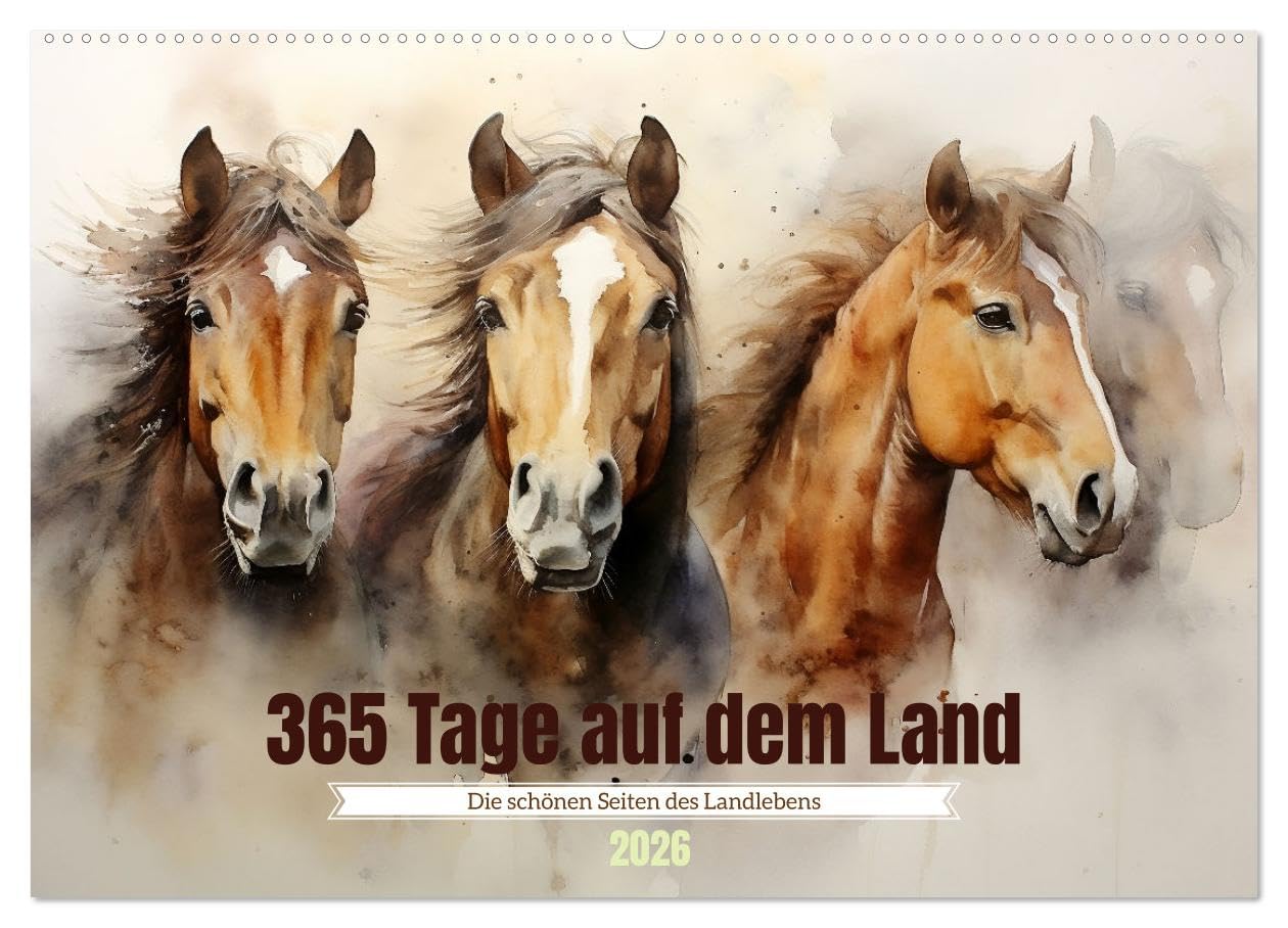 365 Tage auf dem Land (Wandkalender 2026 DIN A2 quer), CALVENDO Monatskalender Film, Art & Culture