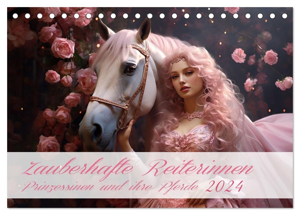 Zauberhafte Reiterinnen (Tischkalender 2026 DIN A5 quer), CALVENDO Monatskalender Social Sciences