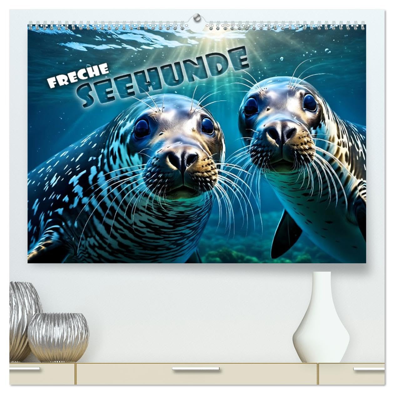 Freche Seehunde (hochwertiger Premium Wandkalender 2026 DIN A2 quer), Kunstdruck in Hochglanz Lifestyle