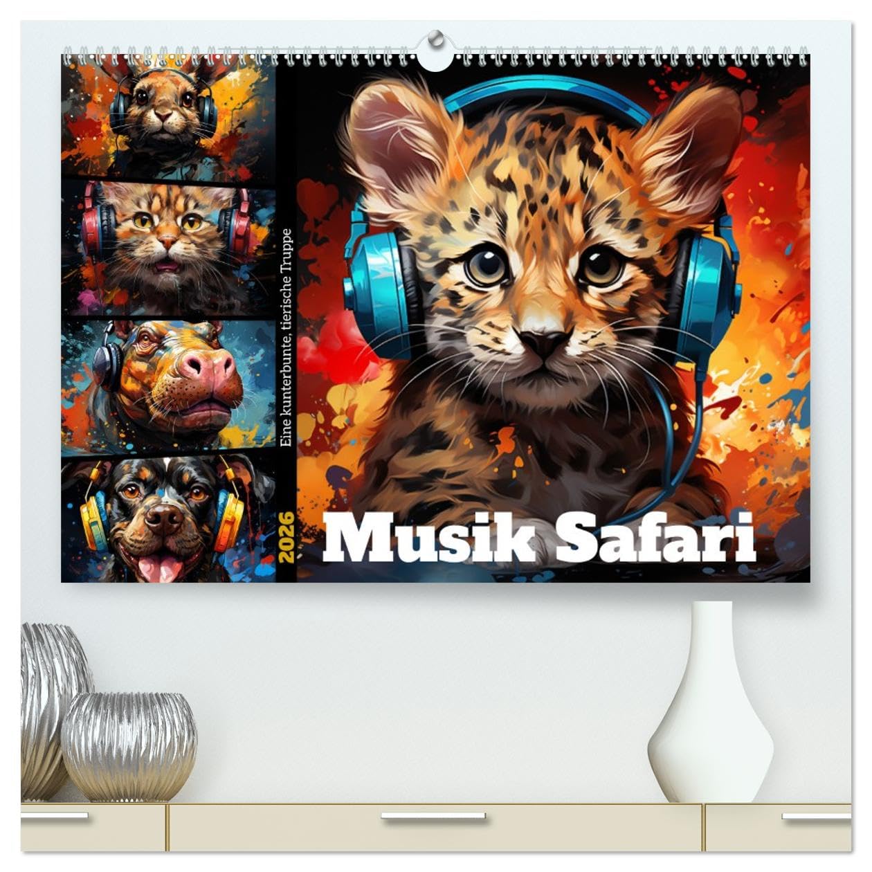 Musik Safari (hochwertiger Premium Wandkalender 2026 DIN A2 quer), Kunstdruck in Hochglanz Arts & Music