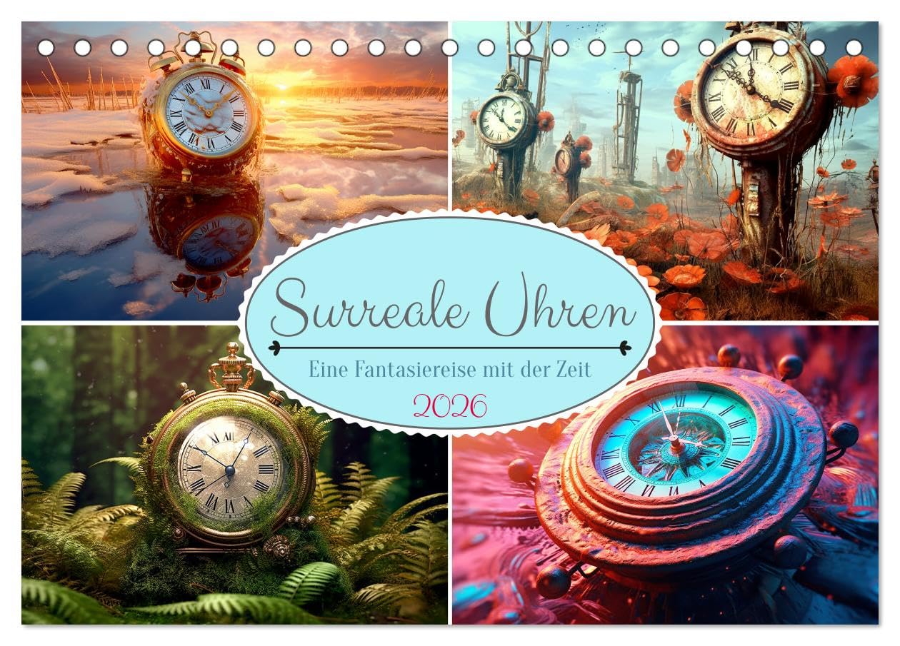 Surreale Uhren (Tischkalender 2026 DIN A5 quer), CALVENDO Monatskalender Social Sciences