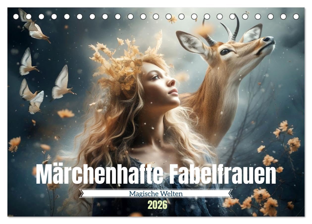 Märchenhafte Fabelfrauen (Tischkalender 2026 DIN A5 quer), CALVENDO Monatskalender Social Sciences