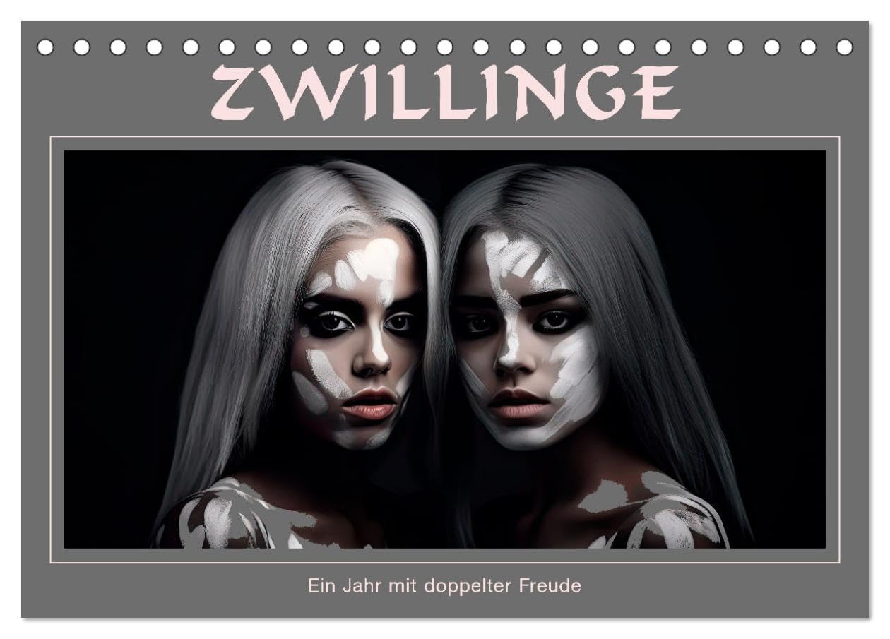 Zwillinge - Ein Jahr mit doppelter Freude (Tischkalender 2026 DIN A5 quer), CALVENDO Monatskalender Film, Art & Culture