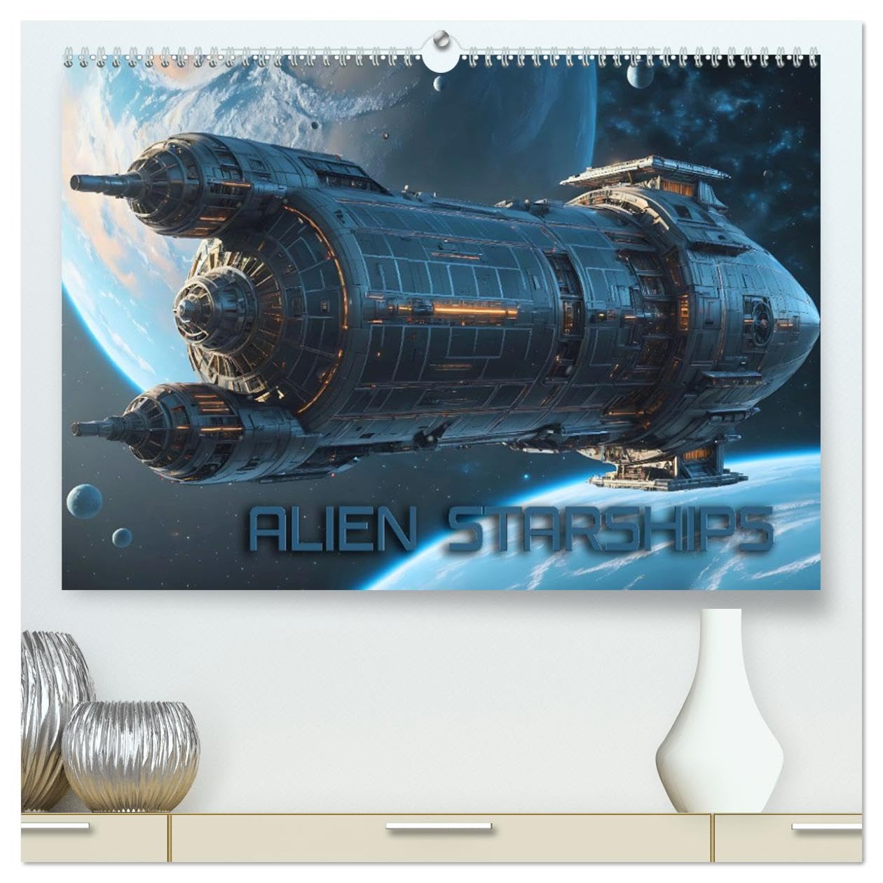 Alien Starships (hochwertiger Premium Wandkalender 2026 DIN A2 quer), Kunstdruck in Hochglanz Business & Technology