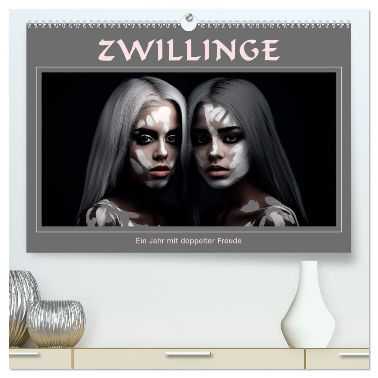 Zwillinge - Ein Jahr mit doppelter Freude (hochwertiger Premium Wandkalender 2026 DIN A2 quer), Kunstdruck in Hochglanz Film, Art & Culture