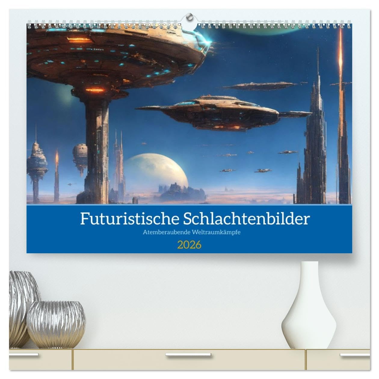 Futuristische Weltraumschlachten (hochwertiger Premium Wandkalender 2026 DIN A2 quer), Kunstdruck in Hochglanz Contemporary literature