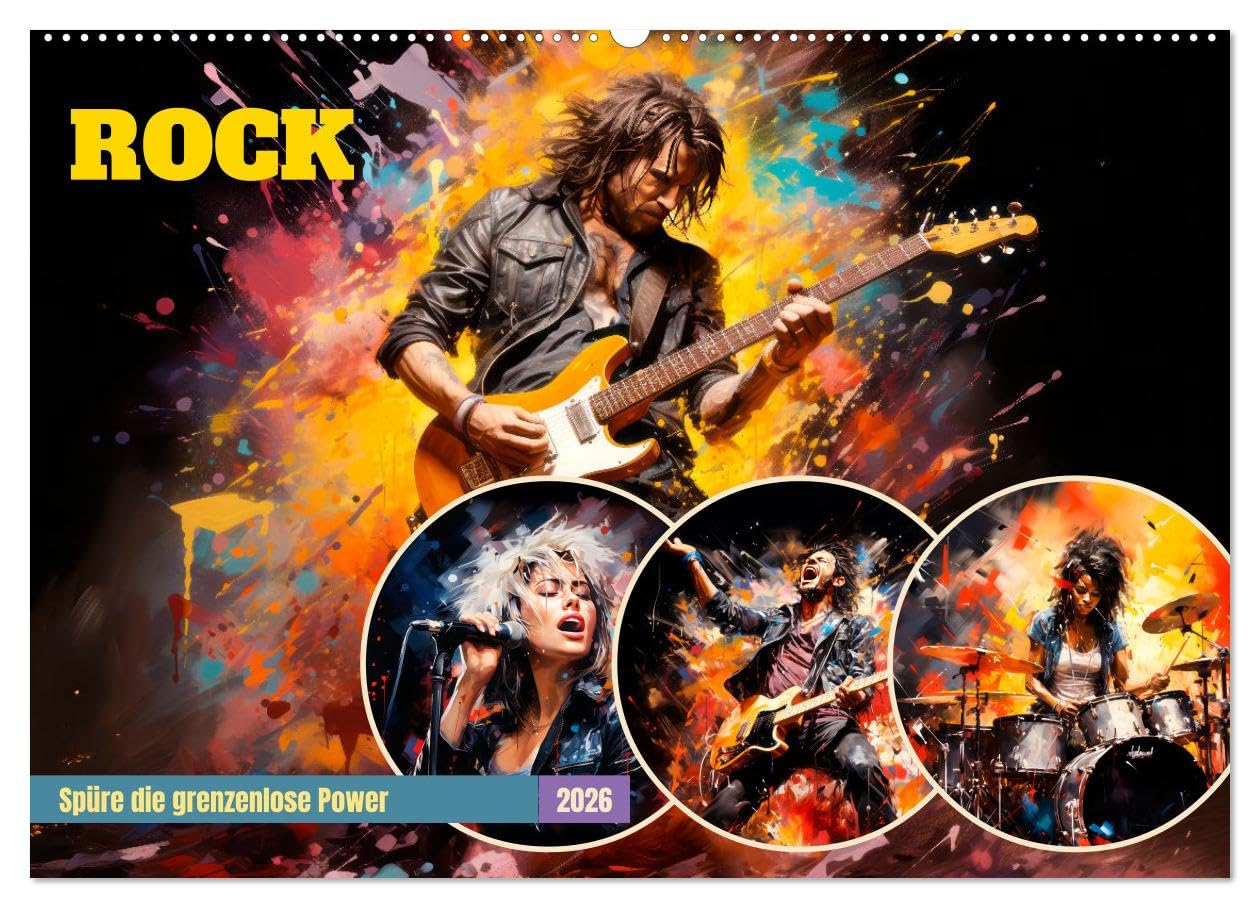 ROCK Spüre die grenzenlose Power (Wandkalender 2026 DIN A2 quer), CALVENDO Monatskalender Film, Art & Culture
