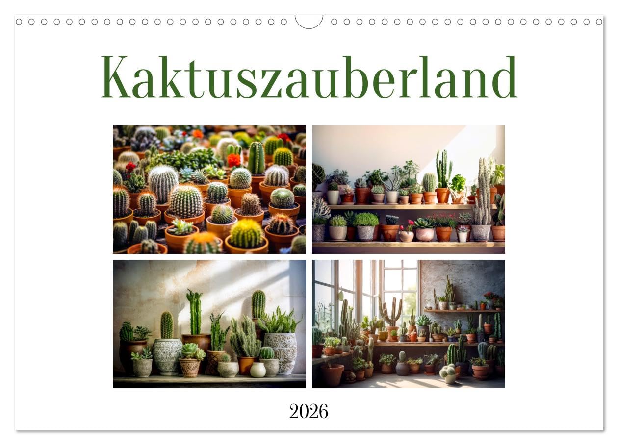 Kaktuszauberland (Wandkalender 2026 DIN A3 quer), CALVENDO Monatskalender Leisure, Home & Garden