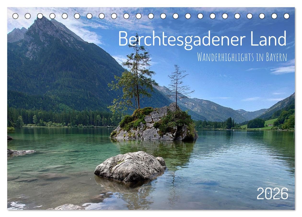 Berchtesgadener Land - Wanderhighlights in Bayern (Tischkalender 2026 DIN A5 quer), CALVENDO Monatskalender Leisure, Home & Garden